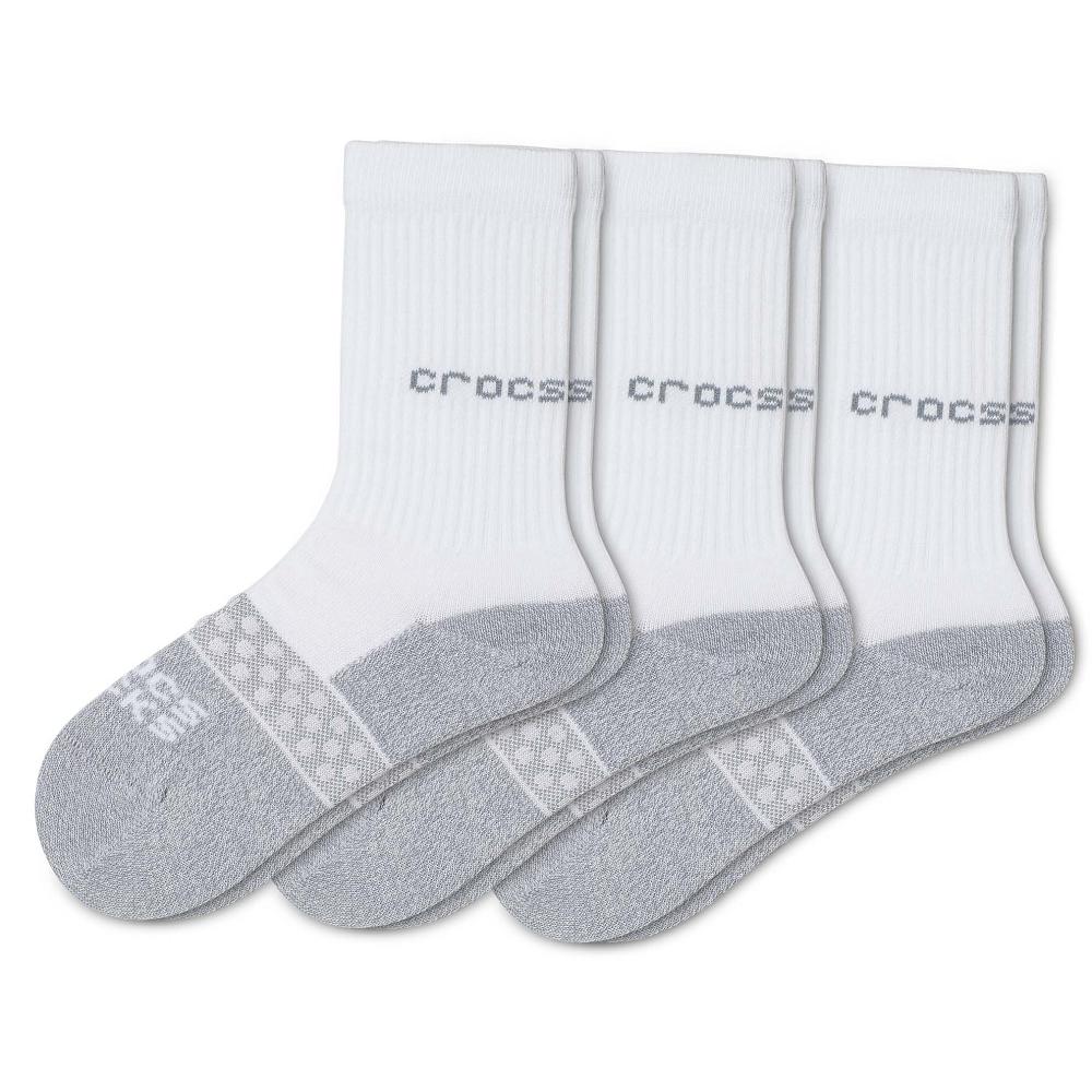 White Boys' Crocs Crew Solid 3-Packs Socks | NZ 1668TCEV